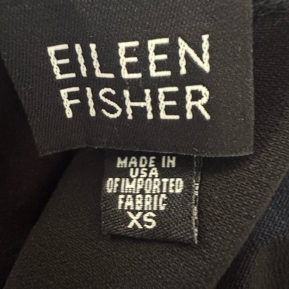 Eileen Fisher Sleeveless Crossover Stretchy Midi Length Black Shift Dress, XS - Picture 7 of 9